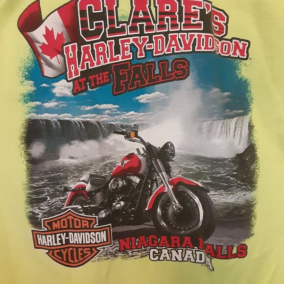 Harley Davidson Clare’s at the Falls Niagara Falls Canada Large Neon Green - Picture 1 of 7